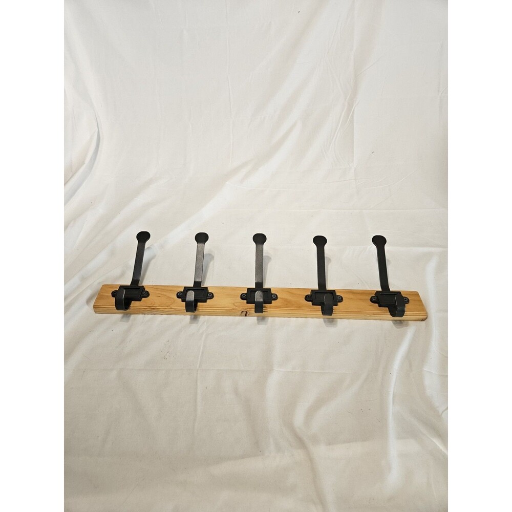 IKEA KARTOTEK 18260 Coat Rack Wall 5 Hooks Wood Metal 23.5" 803.470.78 EUC